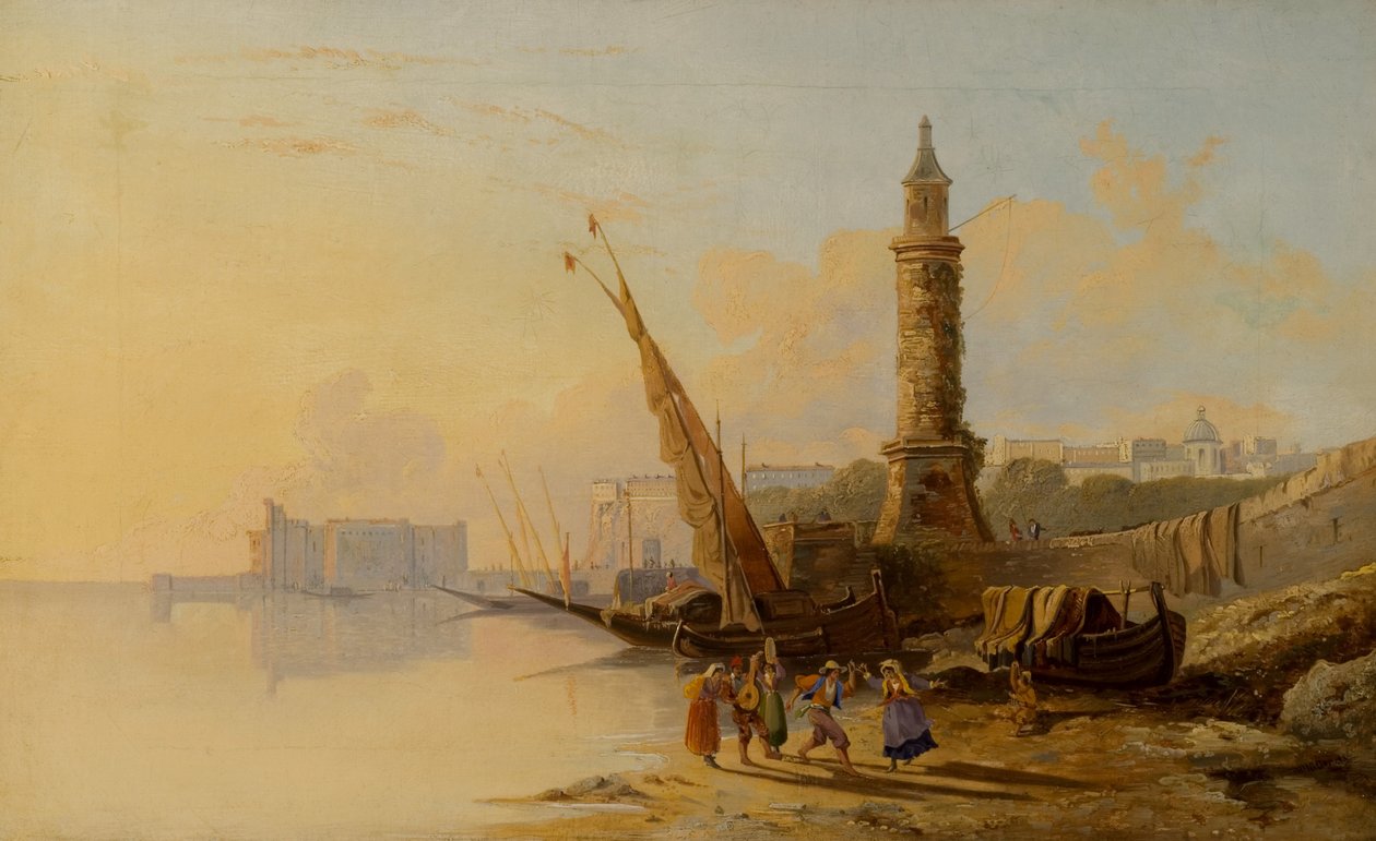 Italiaanse Kustscène door William Raymond Dommerson
