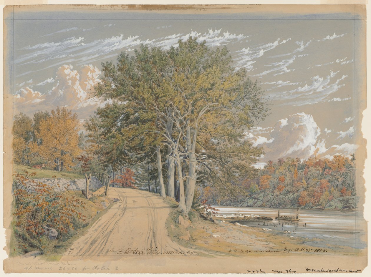 Aan de Harlem River, 1855 door William Rickarby Miller