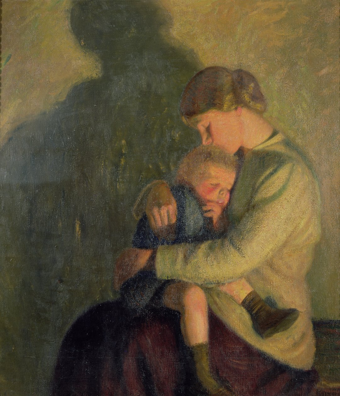 Moeder en kind: kaarslicht door William Rothenstein