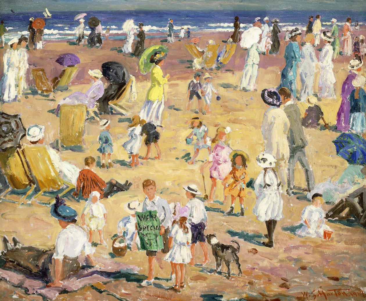 Strand in de Zon door William Samuel Horton
