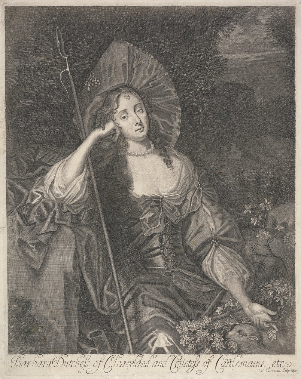 Barbara hertogin van Cleaveland als herderin door William Sherwin