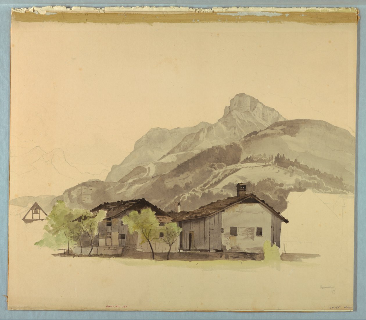 Studie van Landschap, Brunnen, Zwitserland door William Stanley Haseltine