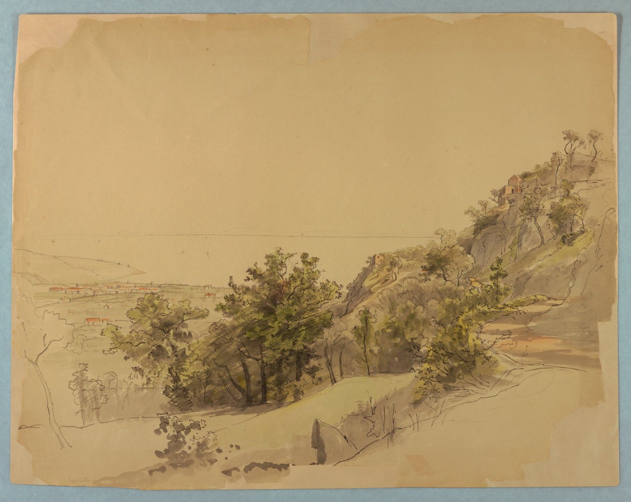 Studie van landschap, Sorrento, Italië door William Stanley Haseltine