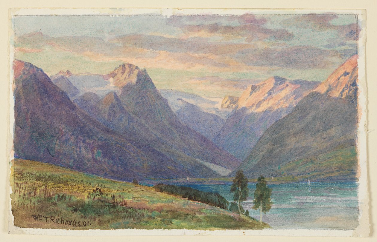 Fjord in Noorwegen door William Trost Richards