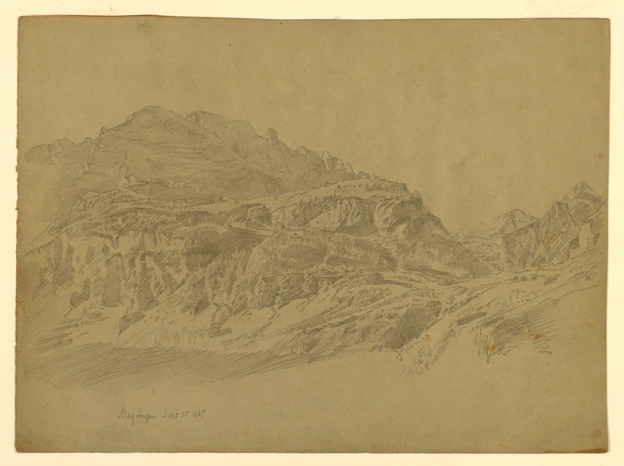 Landschap, Meiringen, Zwitserland door William Trost Richards