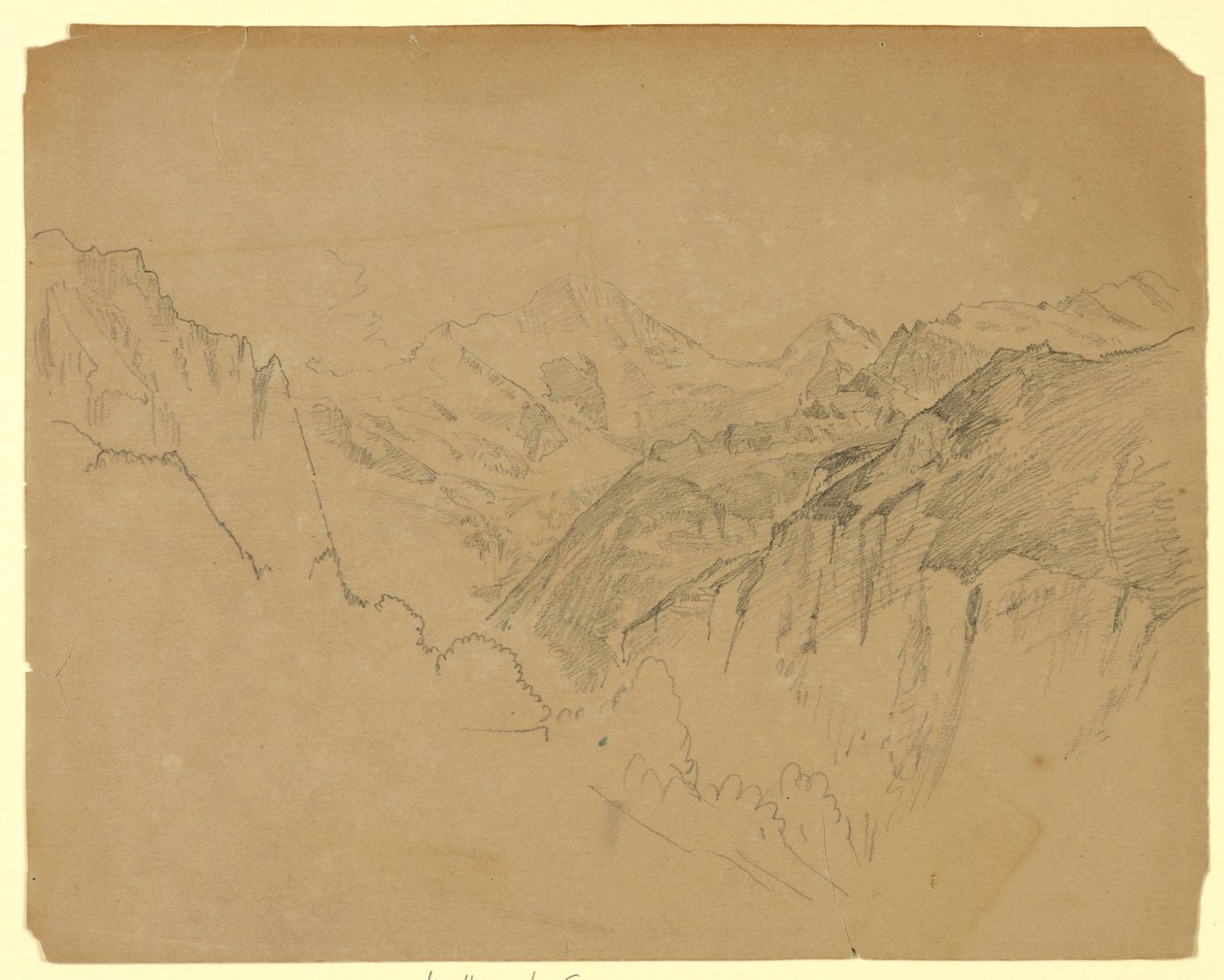 Studie van Landschap, Lauterbrunnen, Zwitserland door William Trost Richards