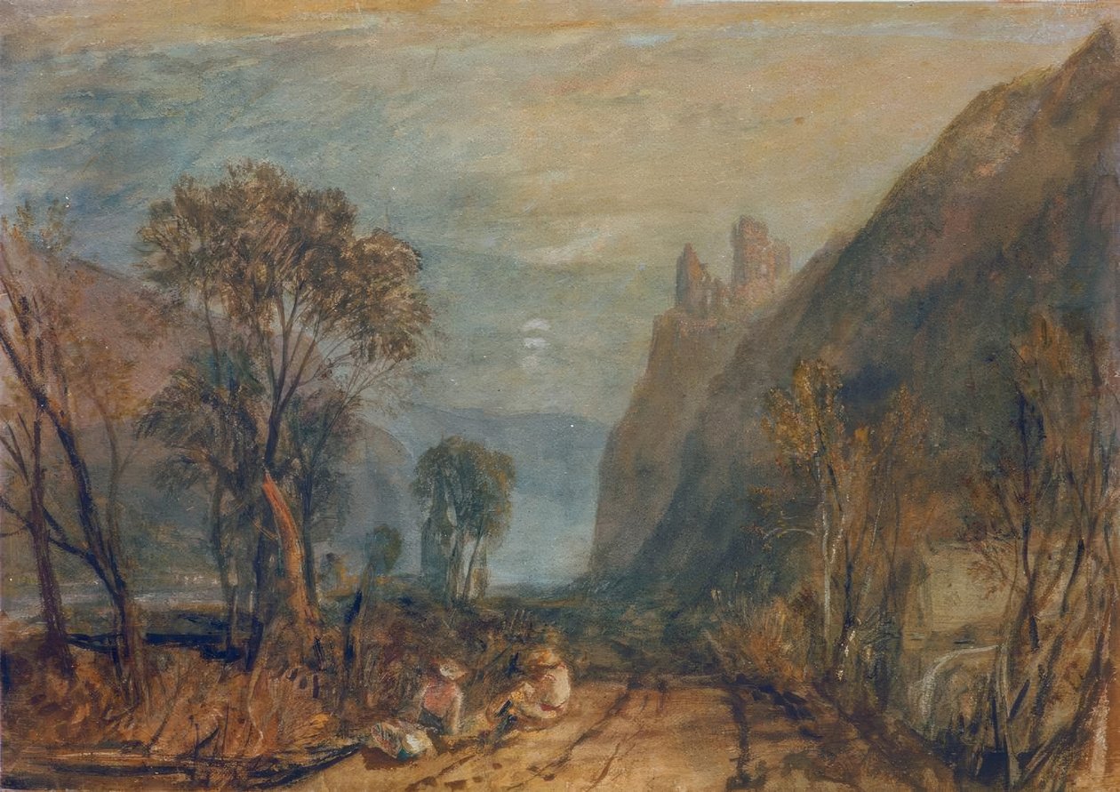 Een uitzicht op de Rijn – De Bautsburg door Joseph Mallord William Turner