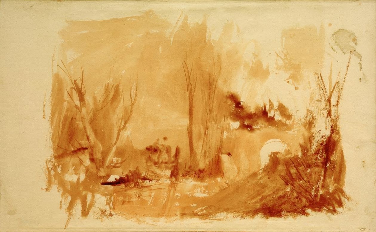 Een bebost landschap door Joseph Mallord William Turner