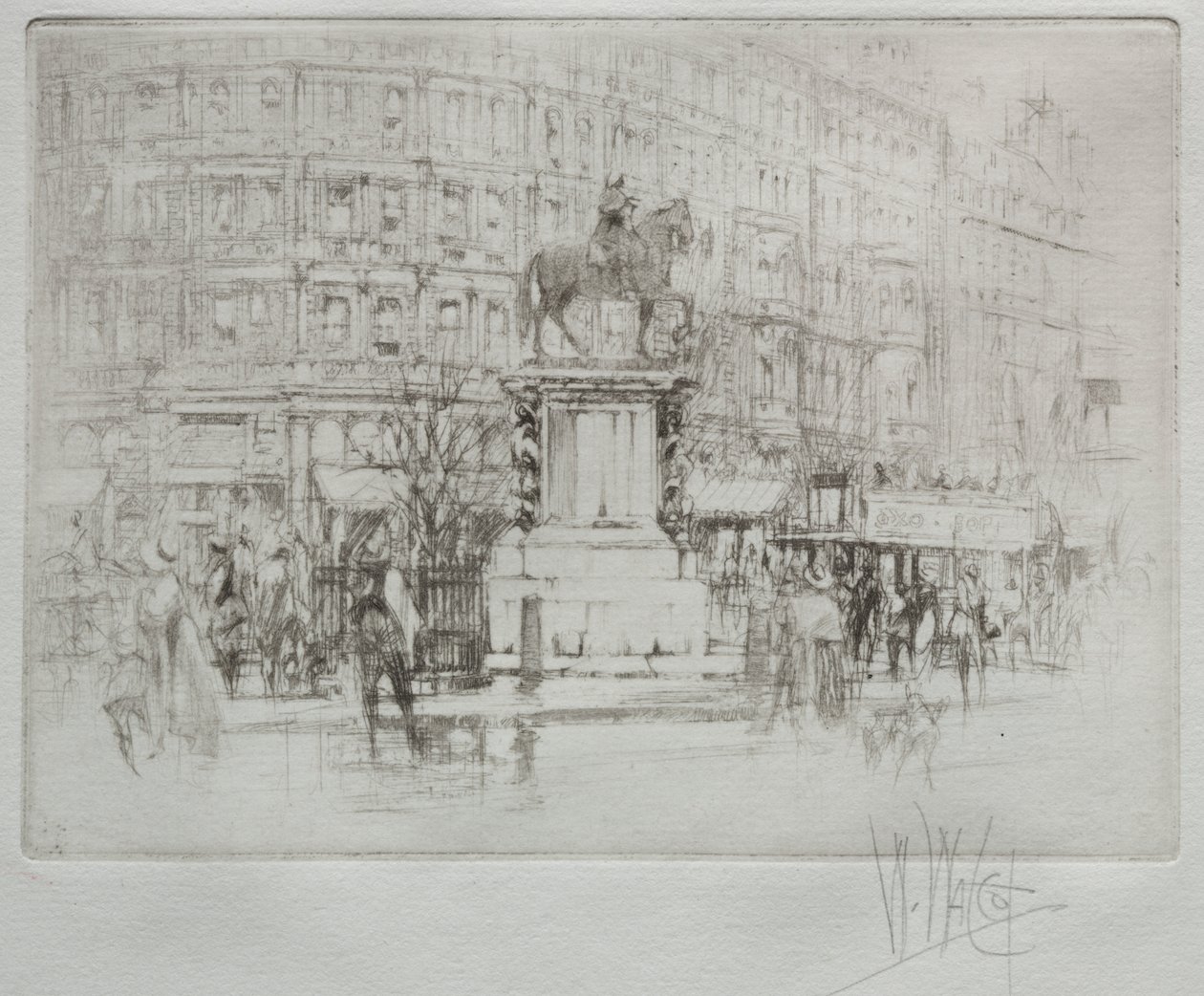 Charing Cross: Het standbeeld van Karel I door William Walcot