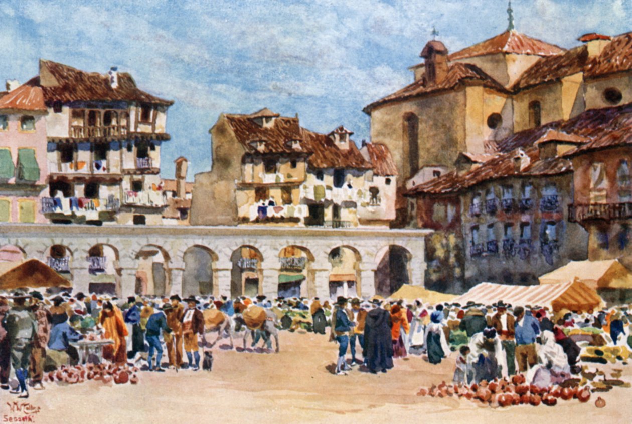 Segovia, Plaza Mayor door William Wiehe Collins