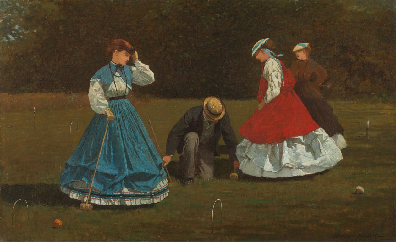 Croquet Scène door Winslow Homer