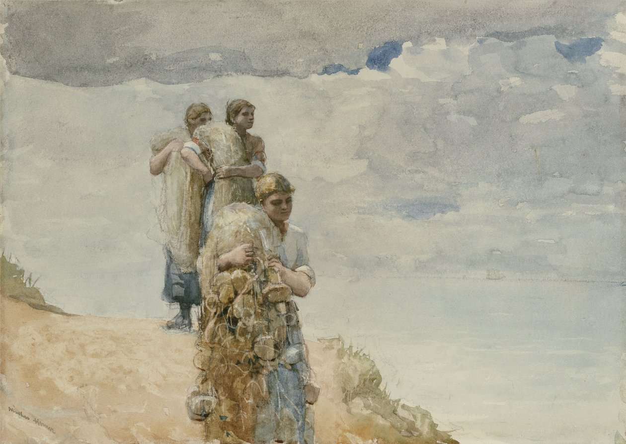 Op de Klif, Cullercoats door Winslow Homer