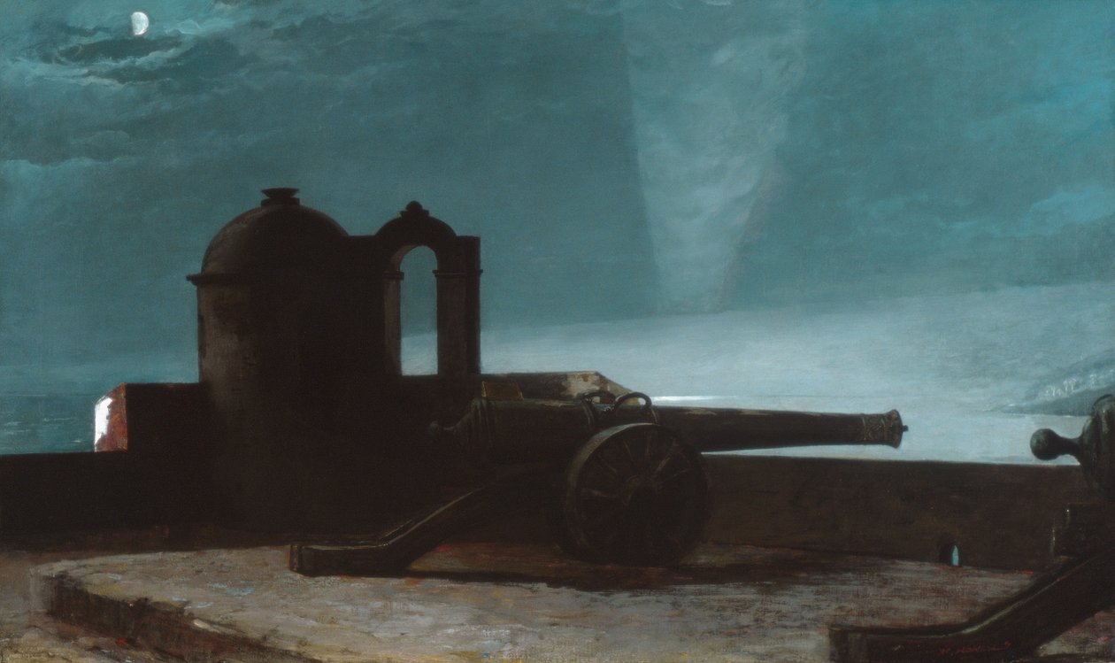 Schijnwerper op haveningang, Santiago de Cuba, 1901 door Winslow Homer