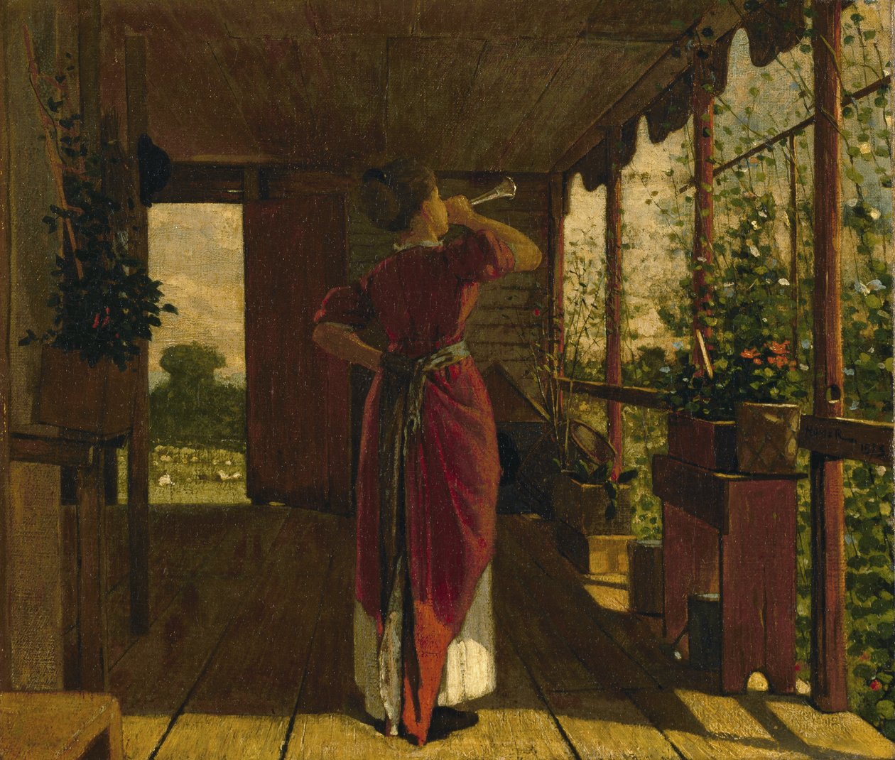 De dinerhoorn, 1873 door Winslow Homer