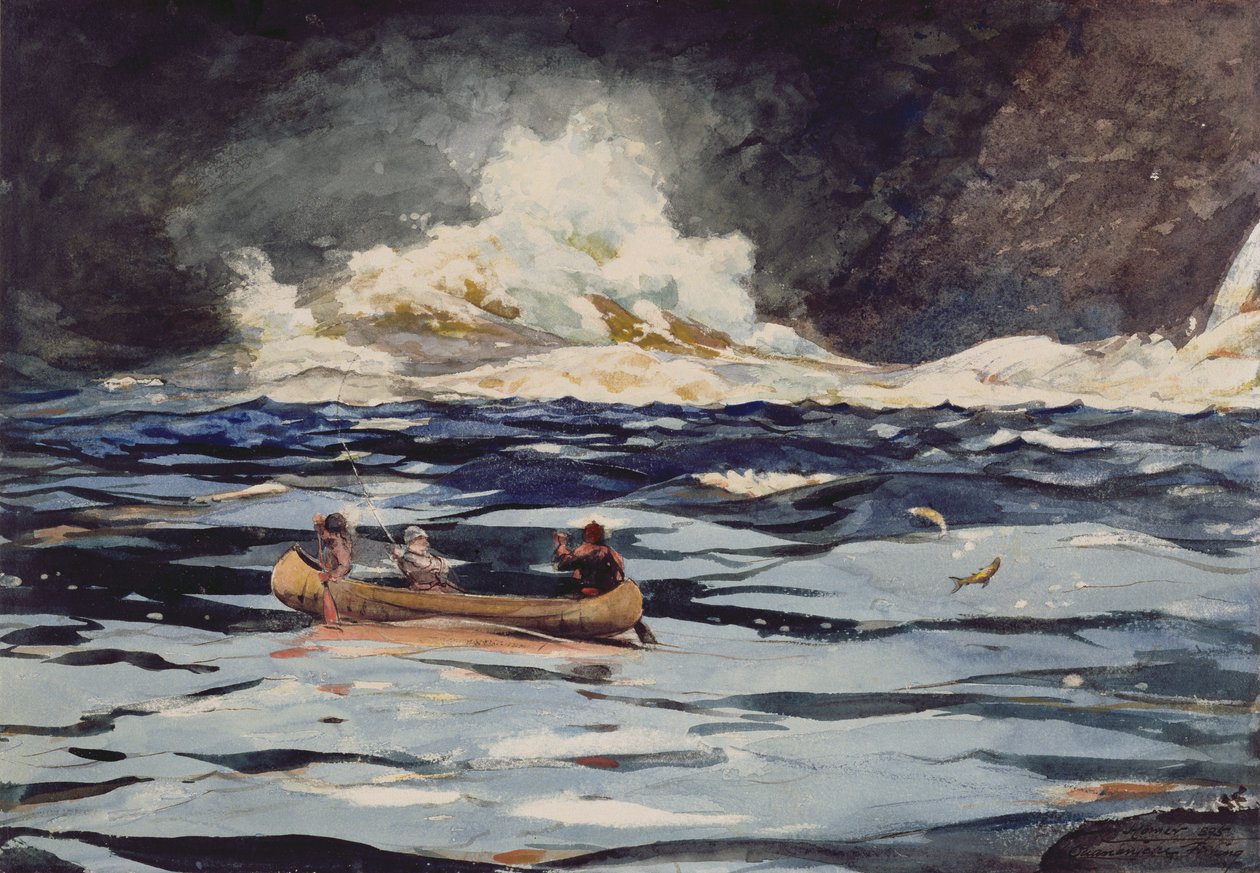 Onder de watervallen, de grote ontlading, 1895 door Winslow Homer