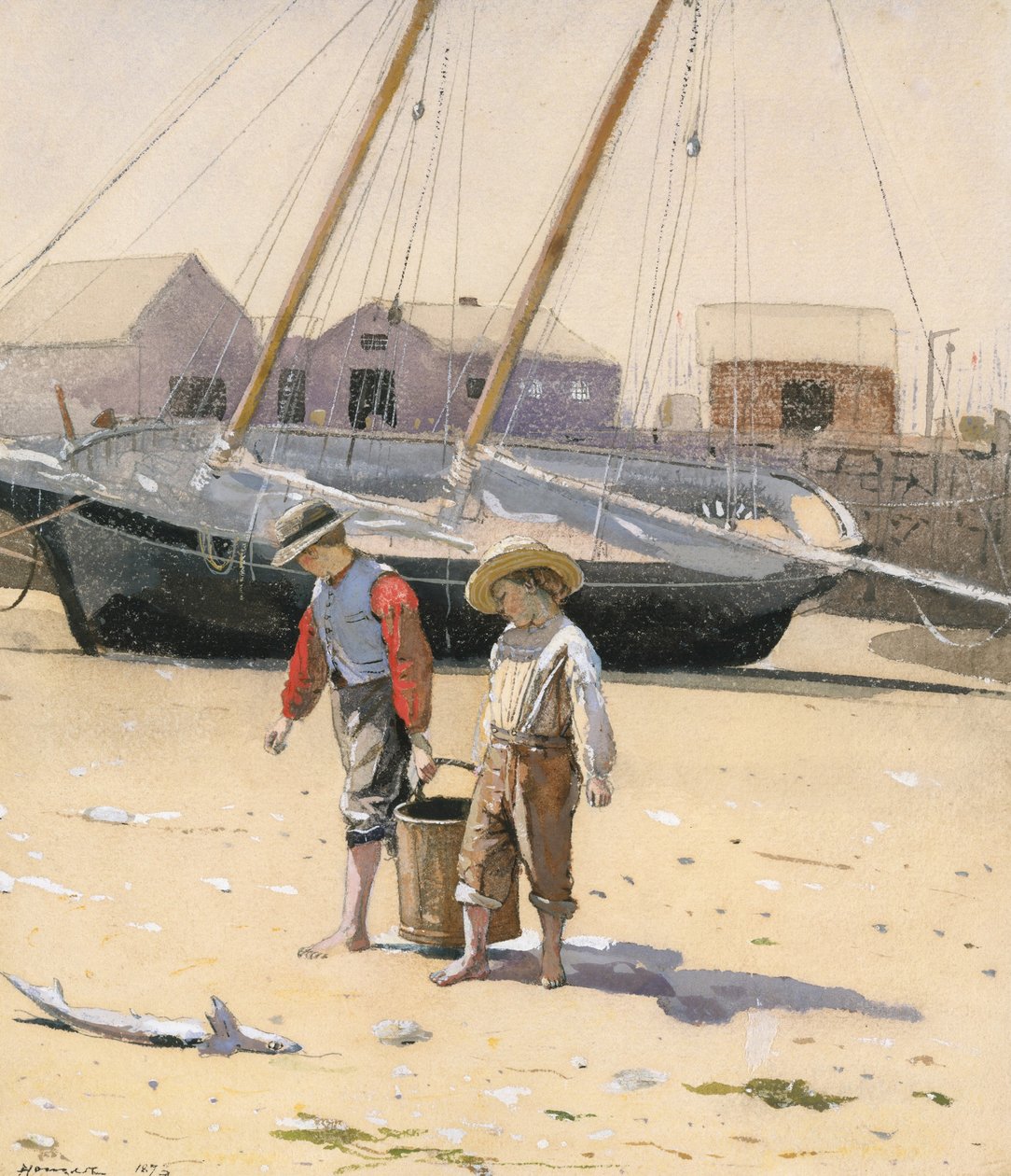 Een Mandje Vol Kokkels door Winslow Homer