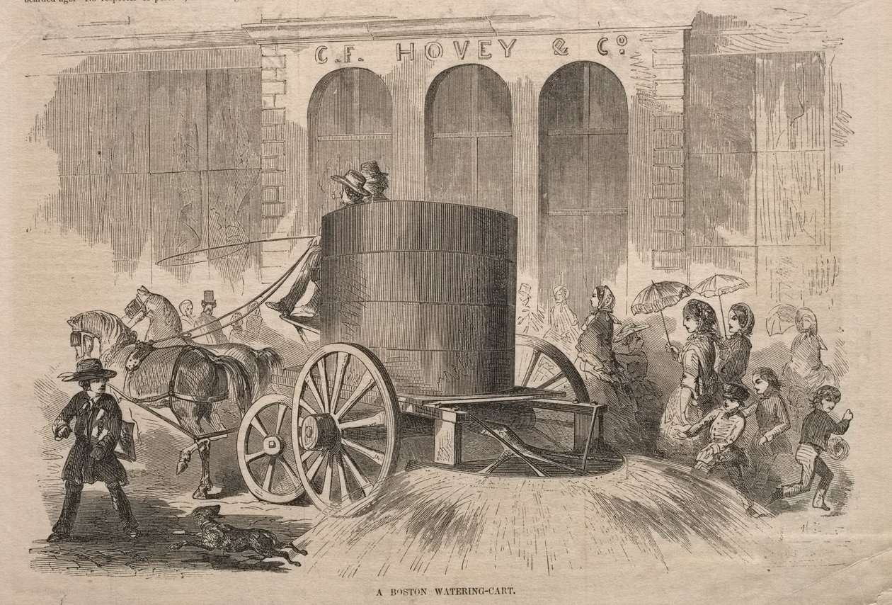 Een Boston Watering-Cart door Winslow Homer