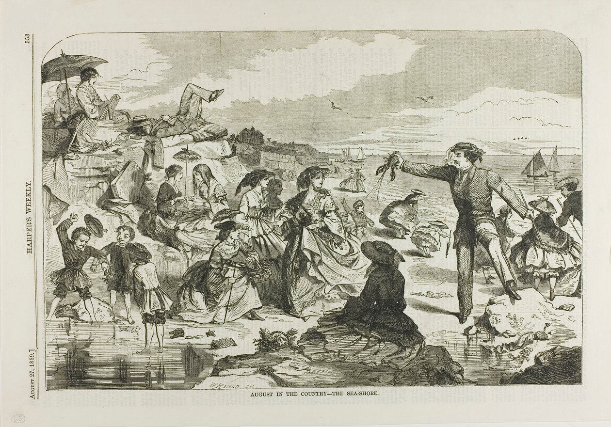Augustus op het platteland - De kust door Winslow Homer