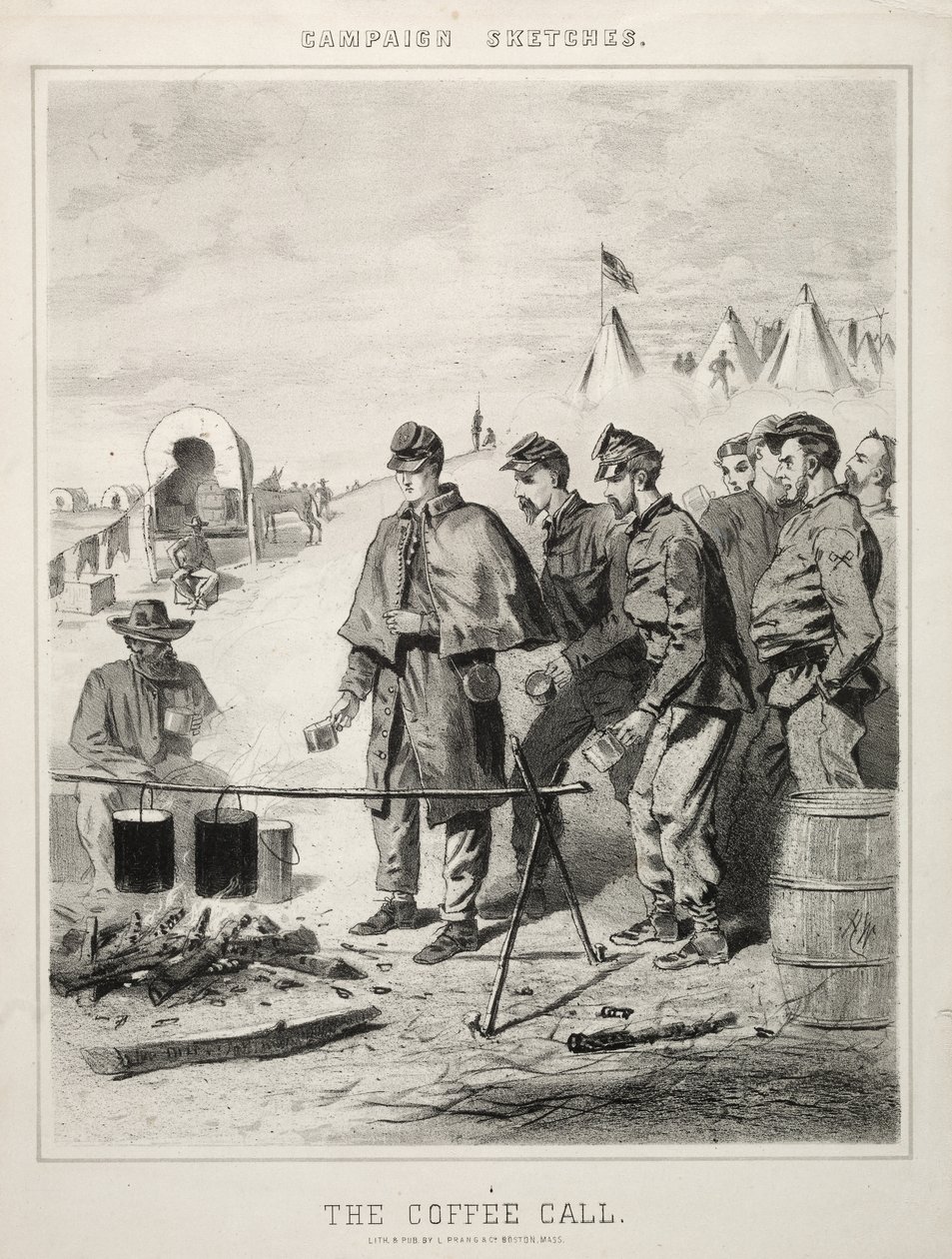 Campagneschetsen: De koffieoproep, 1863 door Winslow Homer