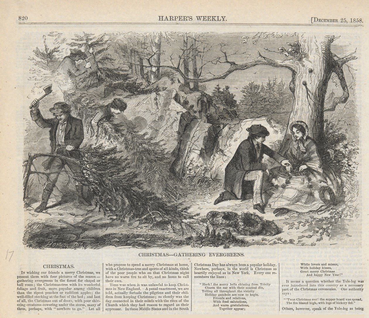 Kerstbijeenkomst Groene Takken, uit Harper door Winslow Homer