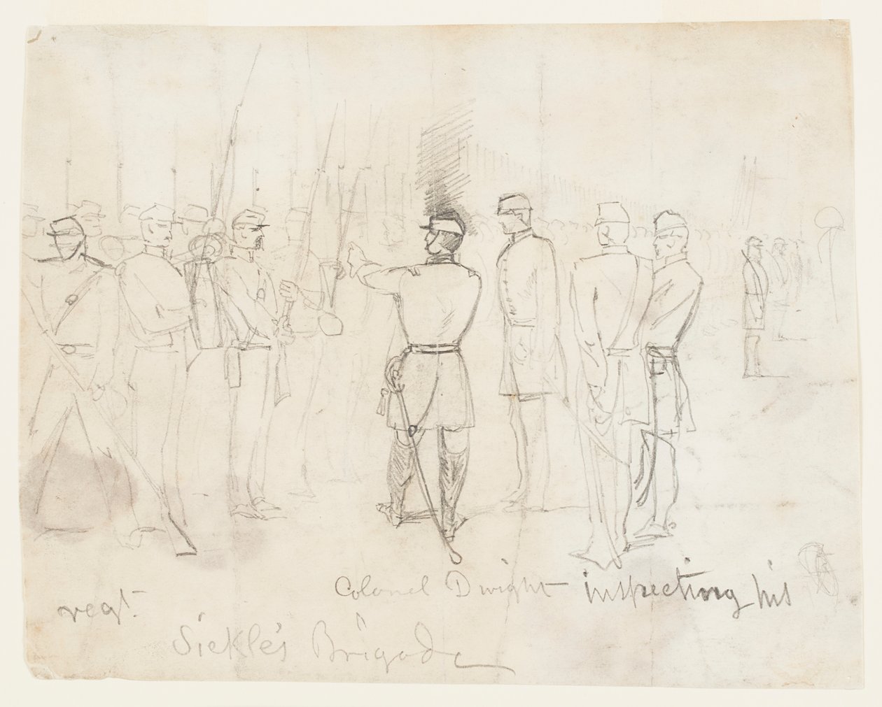 Kol. Dwight inspecteert zijn regiment door Winslow Homer