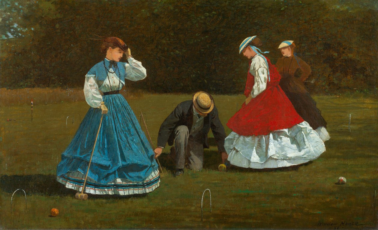 Croquet Scène door Winslow Homer