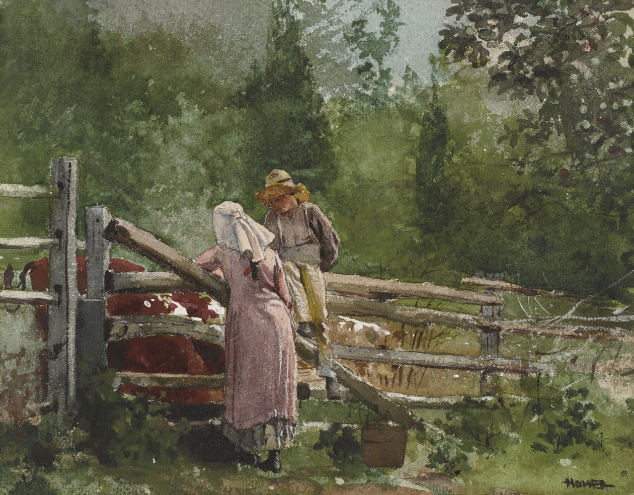 Voedertijd, 1878 door Winslow Homer