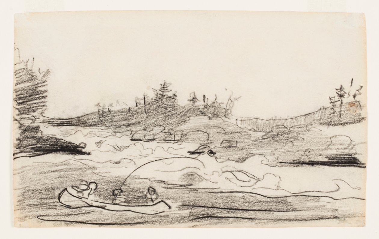 Vissers in de stroomversnellingen door Winslow Homer