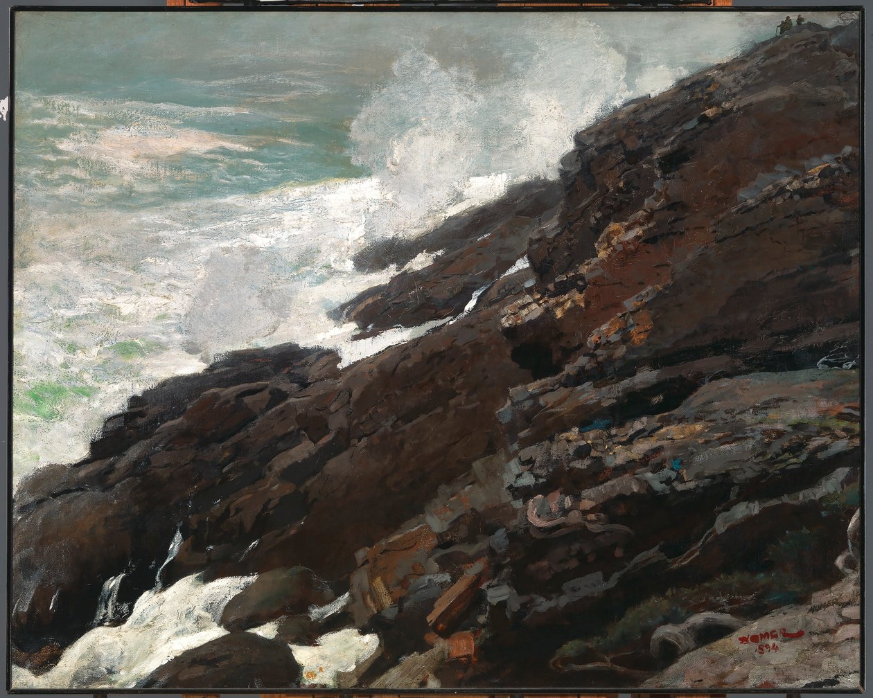 Hoge klif, kust van Maine door Winslow Homer