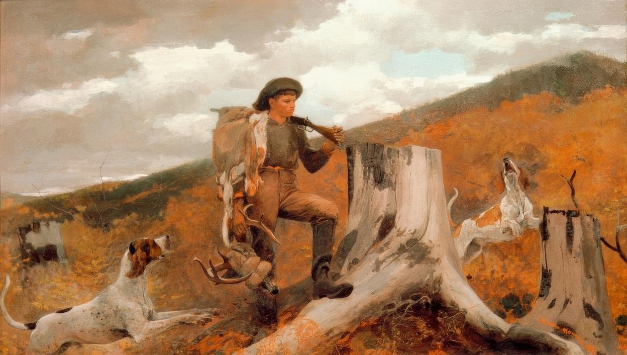Jager en honden door Winslow Homer