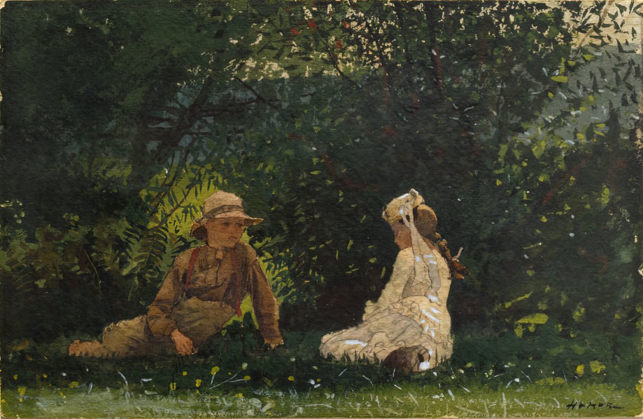 Scène op Houghton Farm, 1878 door Winslow Homer