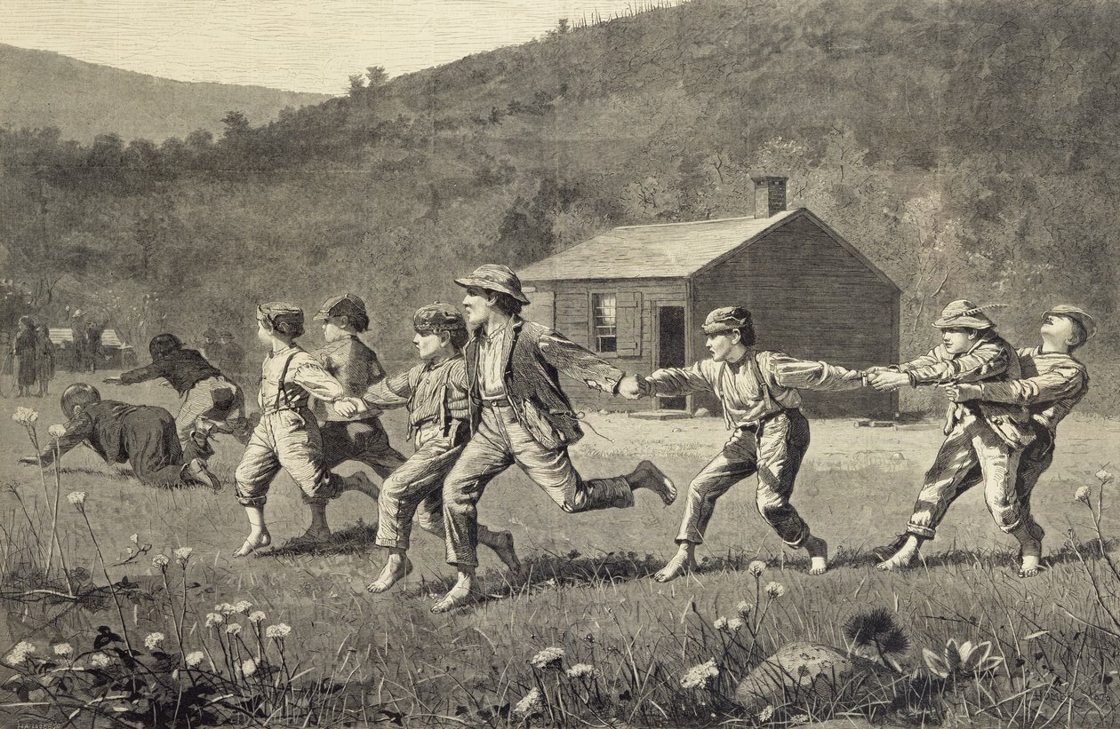 Snap de zweep (houtsnede) door Winslow Homer