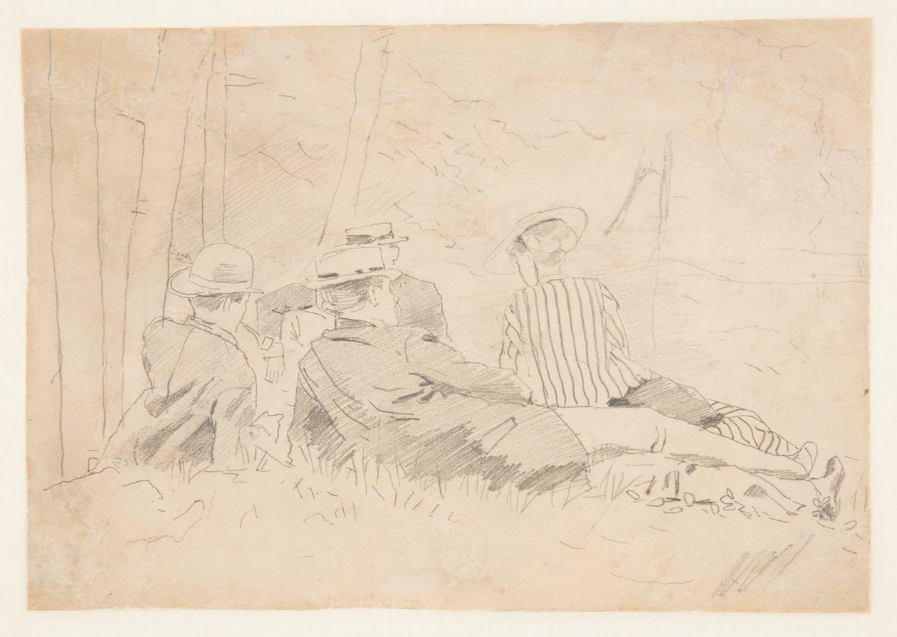 Studie voor "Het Vissersfeest" door Winslow Homer