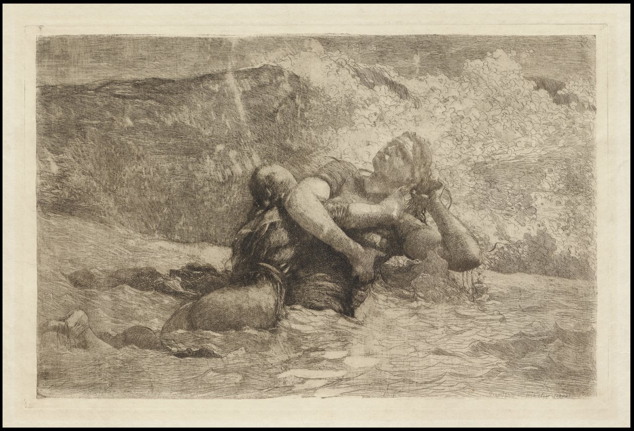 Studie voor Undertow, ca. 1886 door Winslow Homer