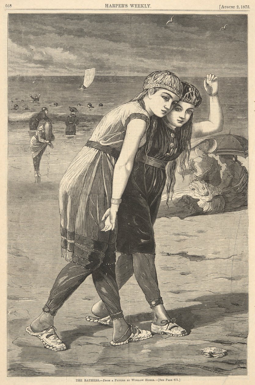 De Baders, uit Harper door Winslow Homer