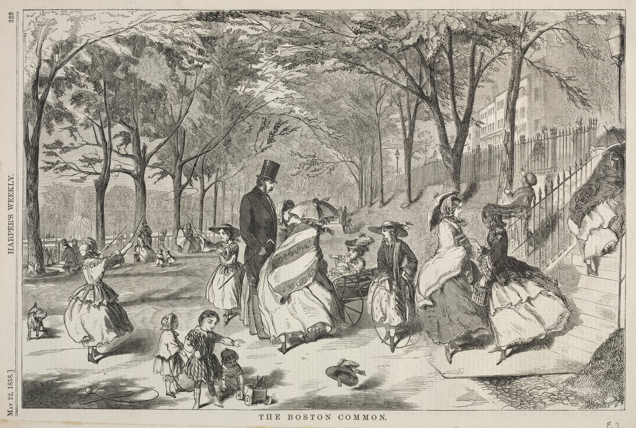 The Boston Common, 1858 door Winslow Homer