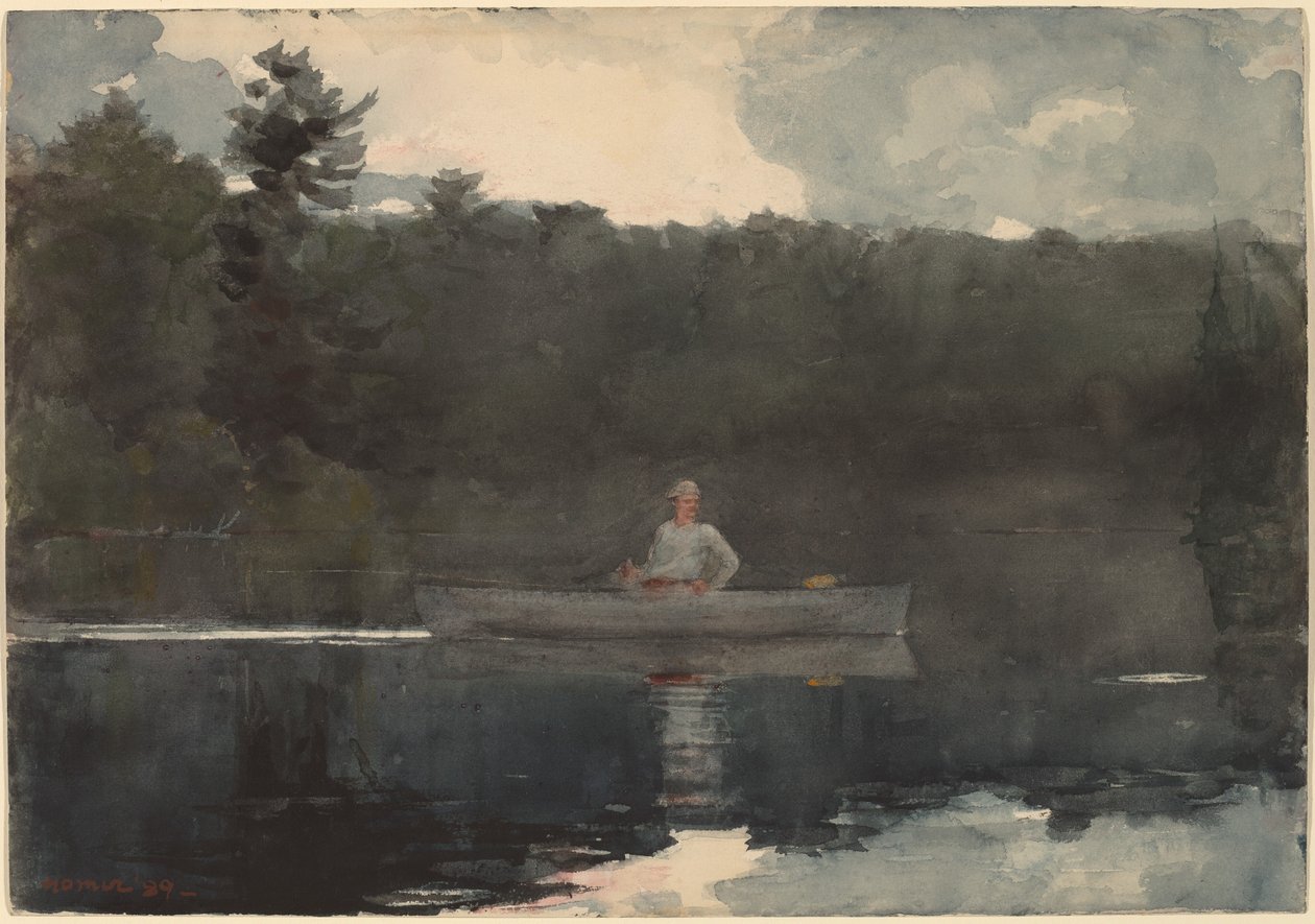 De eenzame visser, 1889 door Winslow Homer