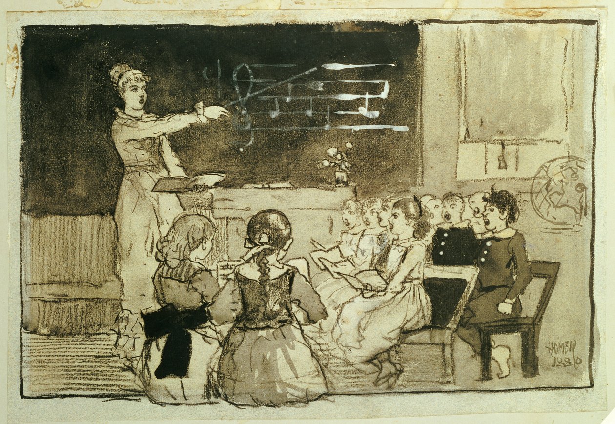 De Muziekles door Winslow Homer