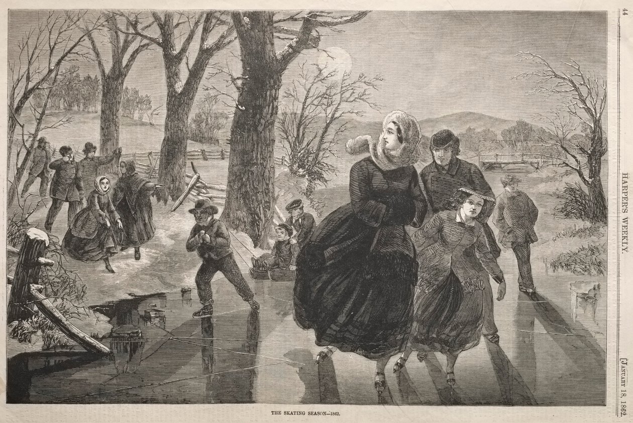 Het schaatsseizoen - 1862 door Winslow Homer