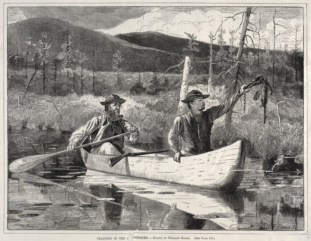 Vallen in de Adirondacks door Winslow Homer