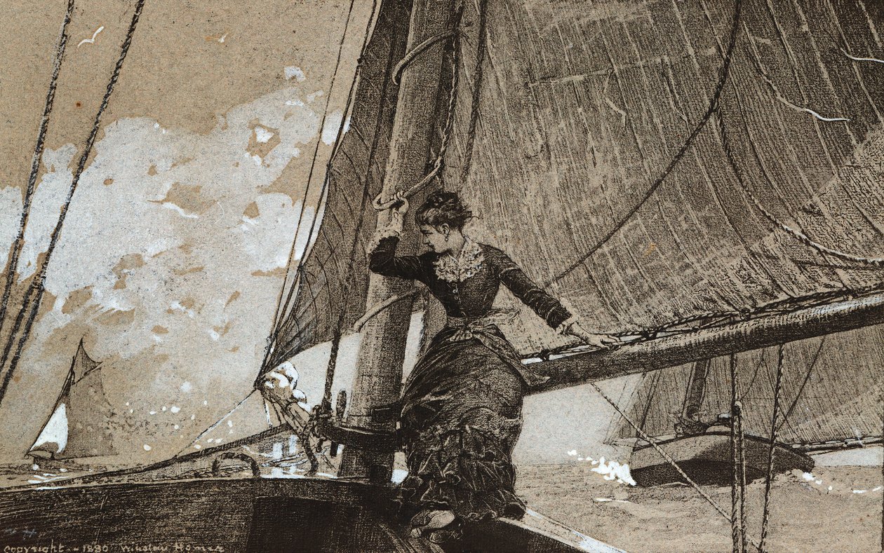 Zeilmeisje, 1880 door Winslow Homer