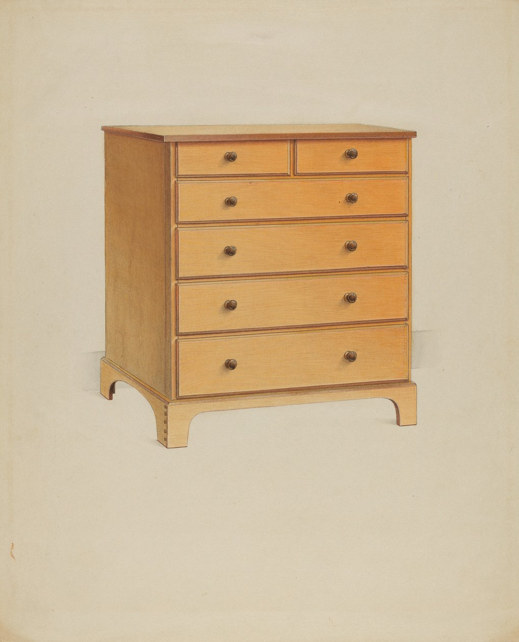 Shaker ladekast, 1937 door Winslow Rich