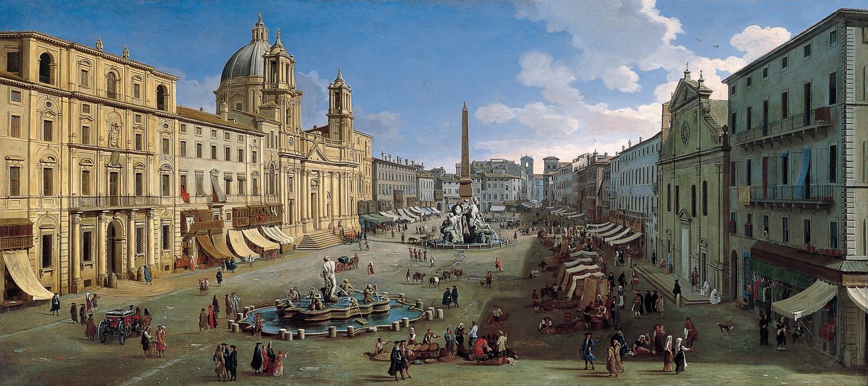 De Piazza Navona in Rome, 1699 door Wittel