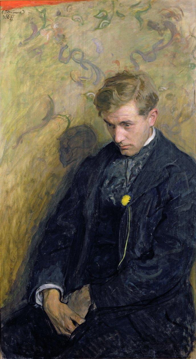 Melancholisch of, Portret van Antoni Procajlowicz (1876-1949) 1898 door Wojciech Stanislaw Weiss