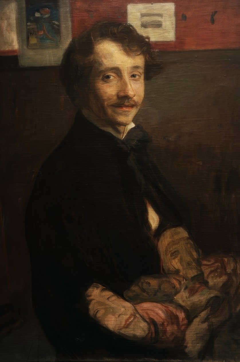 Zelfportret met maskers door Wojciech Weiss