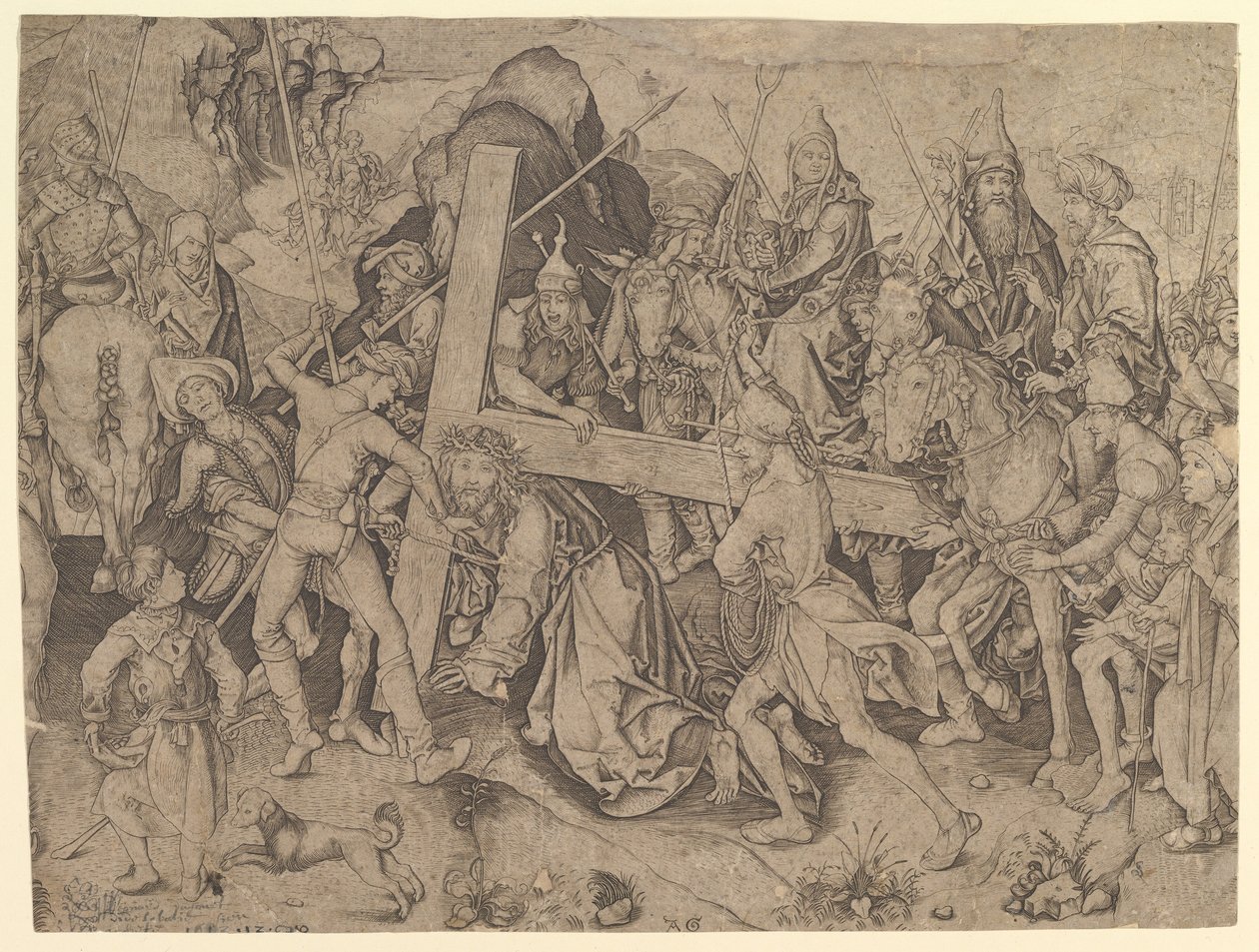 Christus draagt het kruis, kopie door Wolf Huber