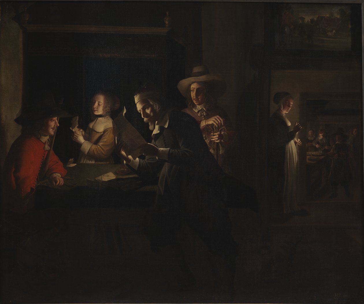 Avondinterieur door Wolfgang Heimbach