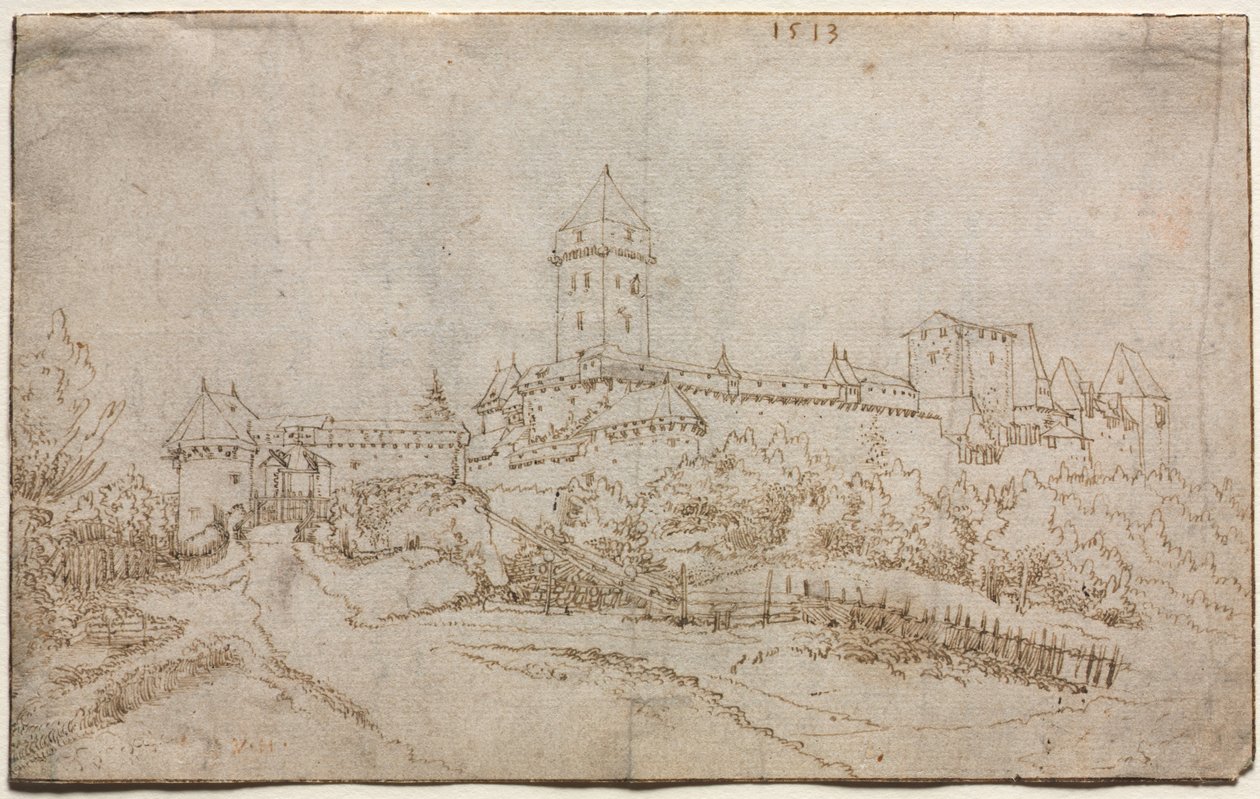 Zicht op een Kasteel (recto) door Wolfgang Huber