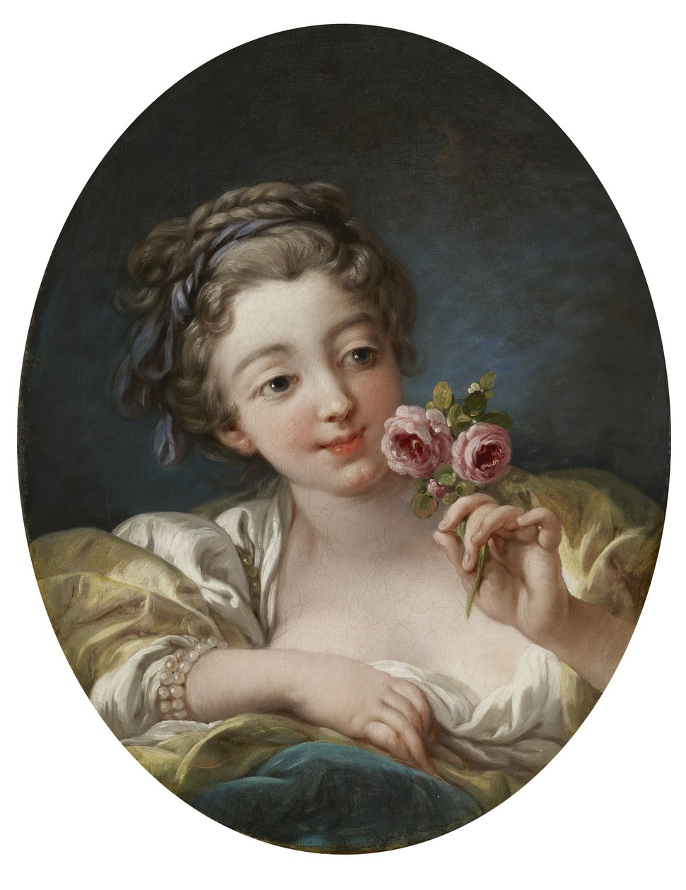 Meisje met rozen door François Boucher