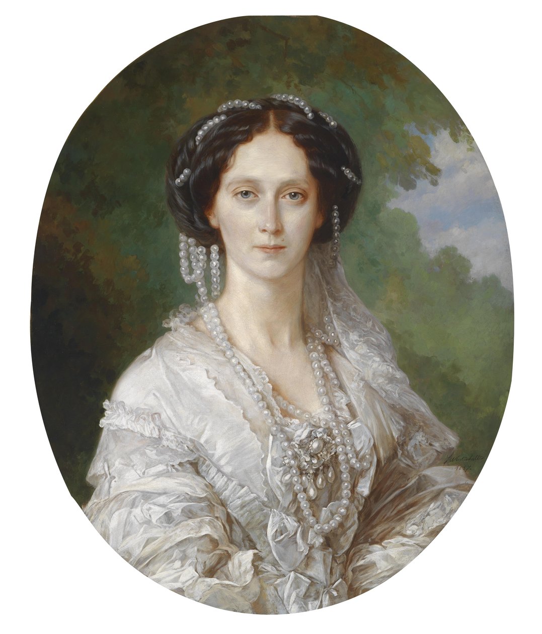 Portret Maria Alexandrovna door workshop of Franz Xaver Winterhalter
